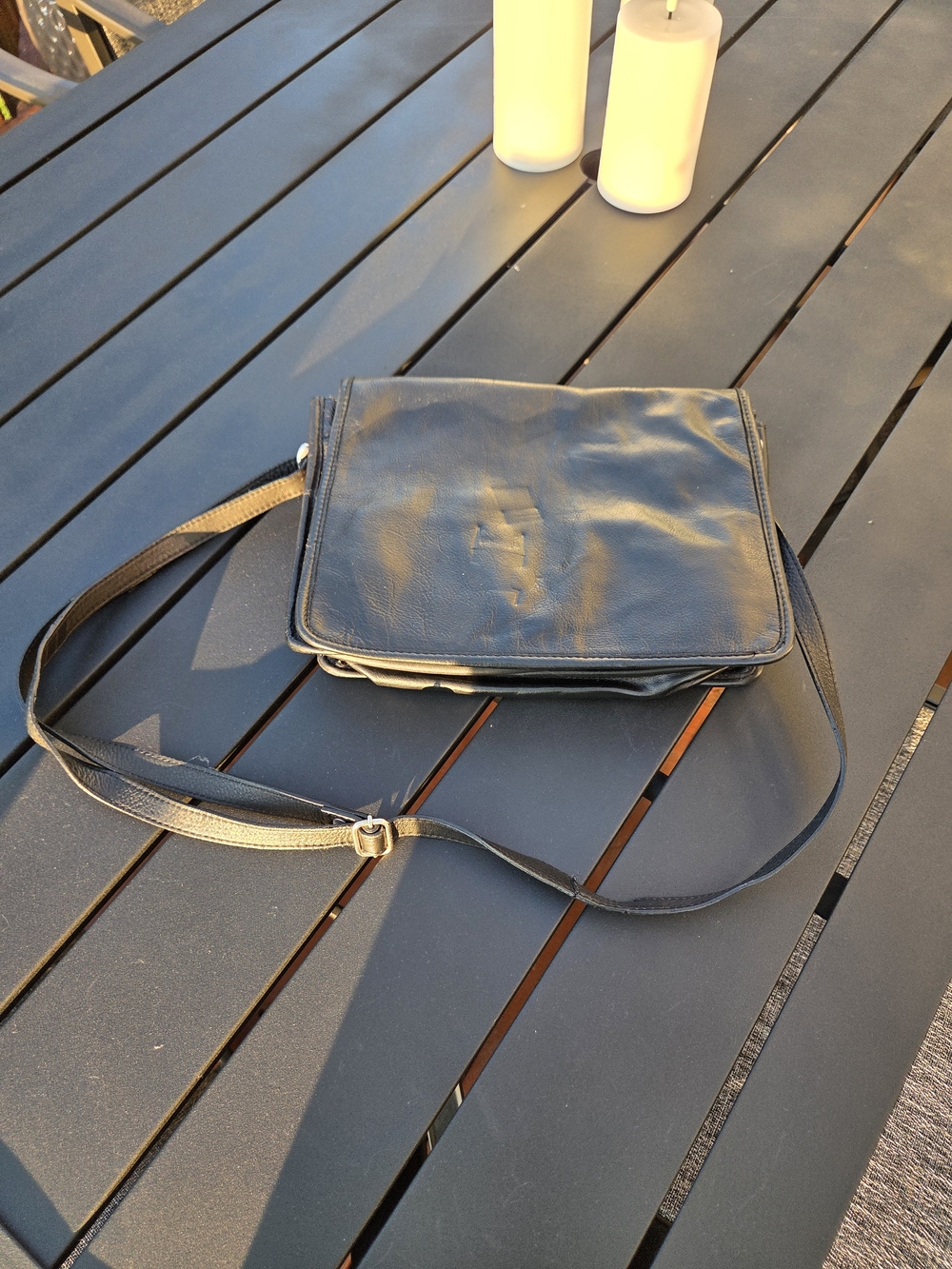 Classic Black Leather Crossbody Bag for Men
